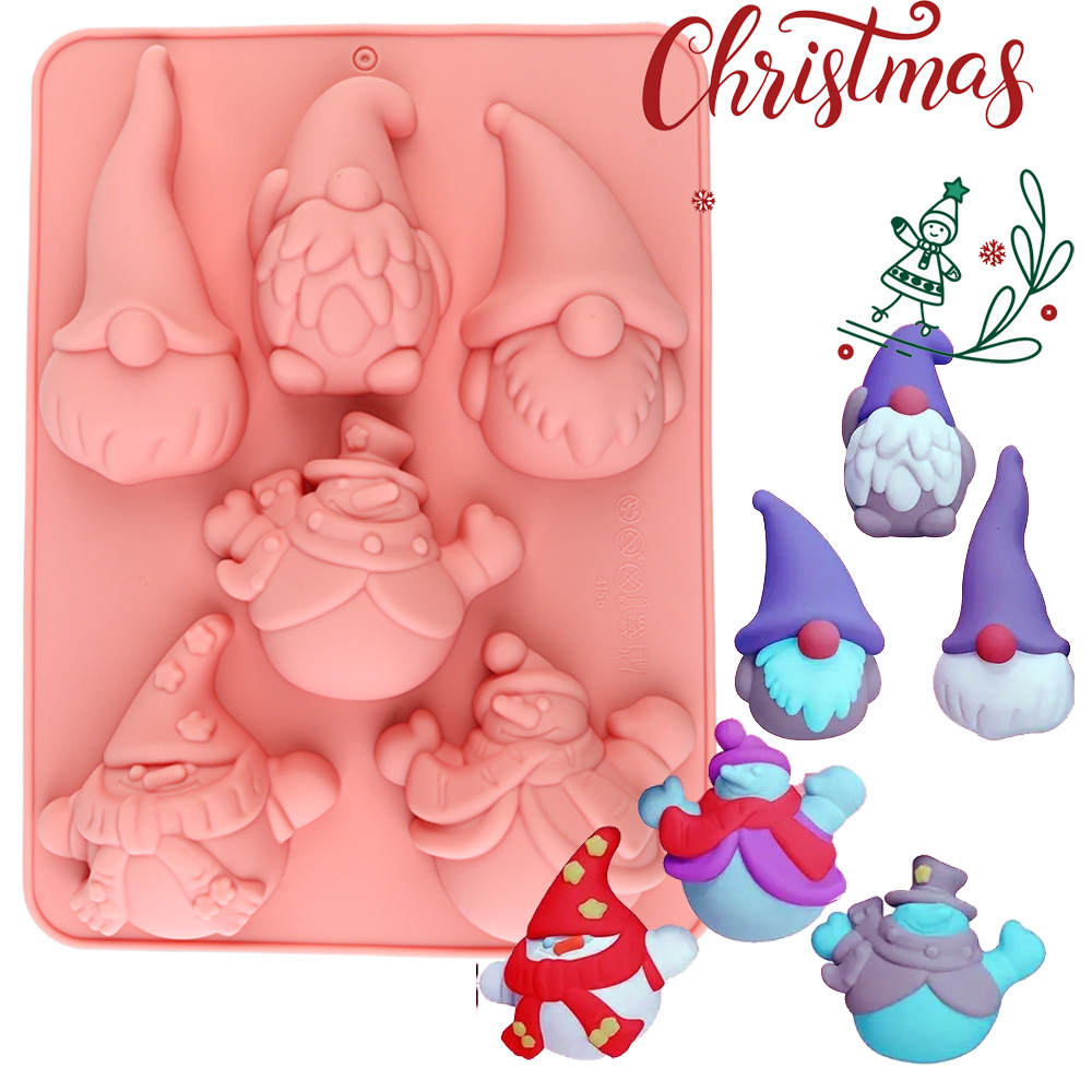 Candle Making Supplies Online - 6 Bölmeli Noel Gnome Kek Çikolata