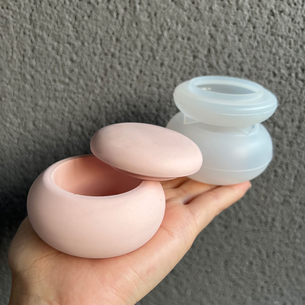 Candle Supplies Jars - Yuvarlak saklama kutusu silikon kalıp DIY