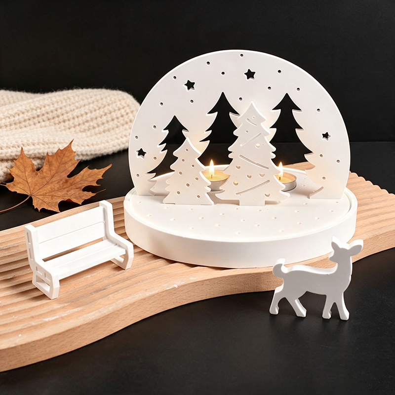 Candle Making Supplies Online - Noel Geyiği Tealight Mumluk Silikon Kalıpları,