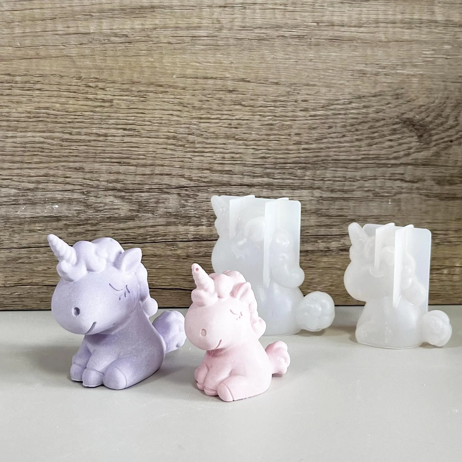Candle Making Supplies Online - 3D Geometrik Silikon Unicorn Kedi Geyik