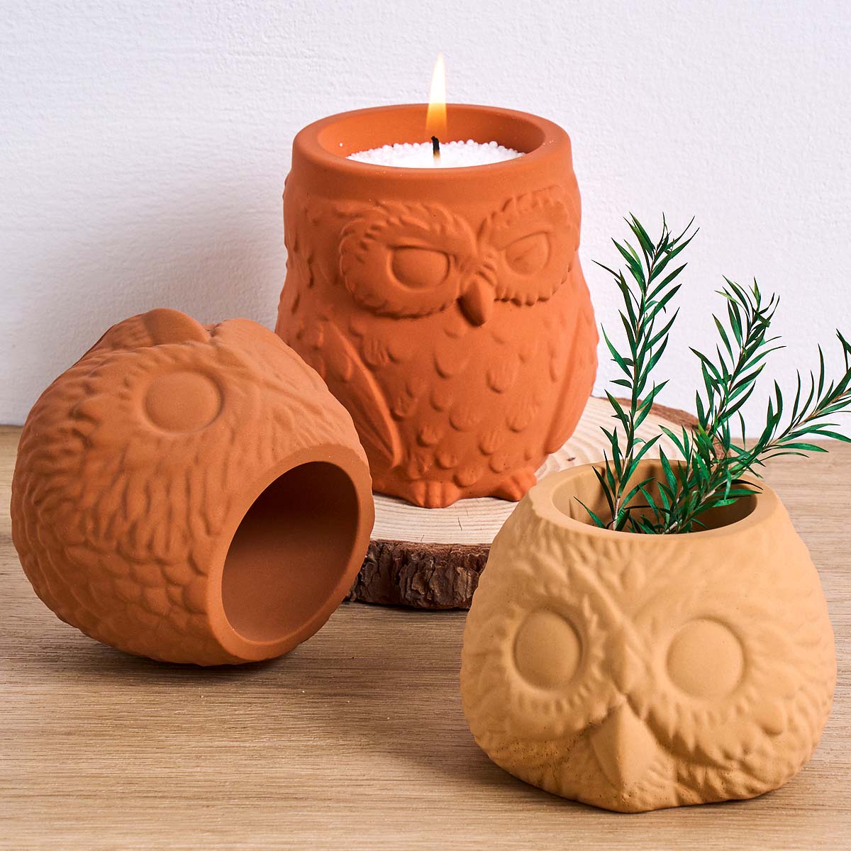 Candle Supplies Jars - 3D Baykuş Şekli Mum Kavanoz Silikon