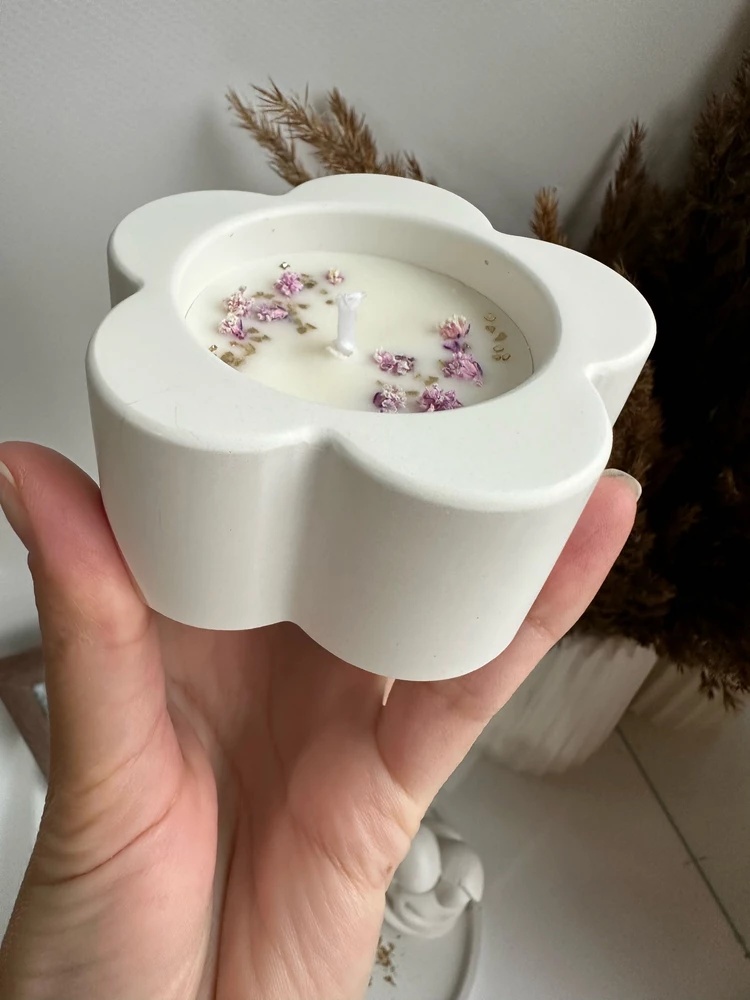 Candle Supplies Jars - 3D Erik Çiçeği şekilli Silindirik kalemlik