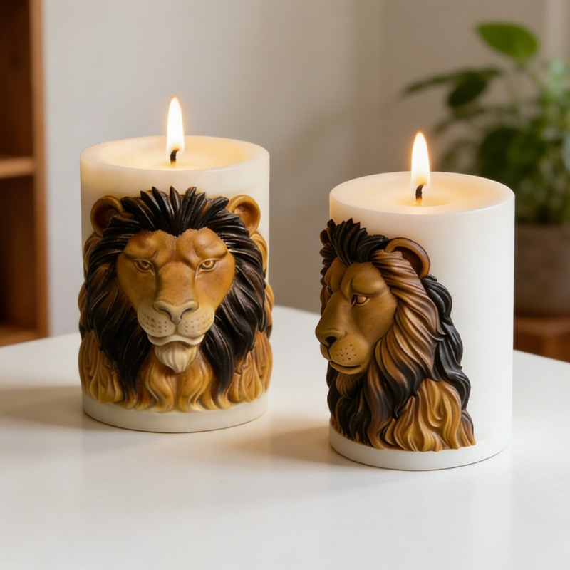 Candle Supplies Luxury - Hayvanlar Aslan Mum Kalıpları Silikon Mum