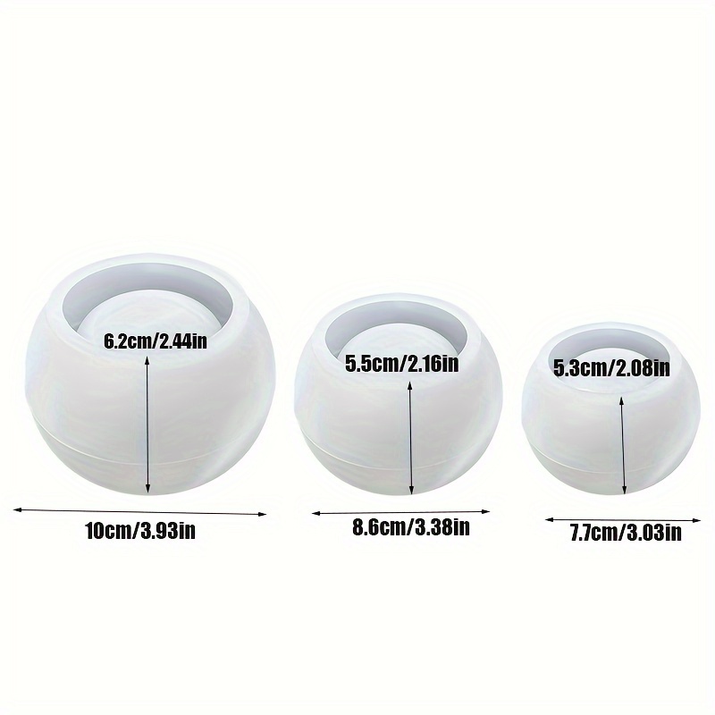 Candle Supplies Jars - 3 adet-yuvarlak saksı silikon kalıp 3