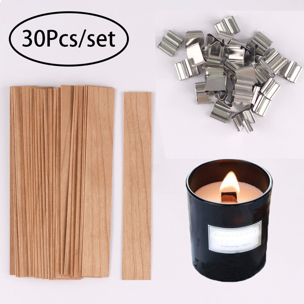 Candle Supplies Jars - 30 adet ahşap mum fitilleri mum