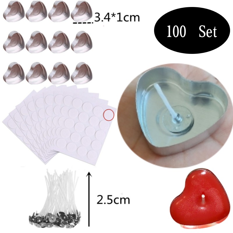 100 Takım Kalp şeklinde Boş Al - Candle Supplies Jars incelemesi ve fiyatı