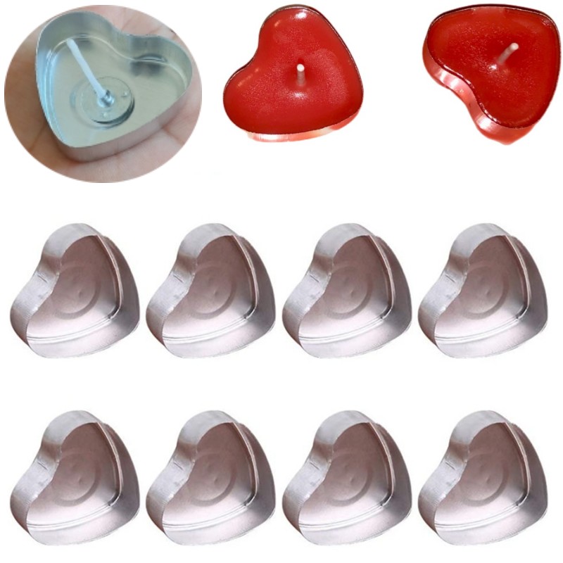 100 Takım Kalp şeklinde Boş Al - Candle Supplies Jars incelemesi ve fiyatı
