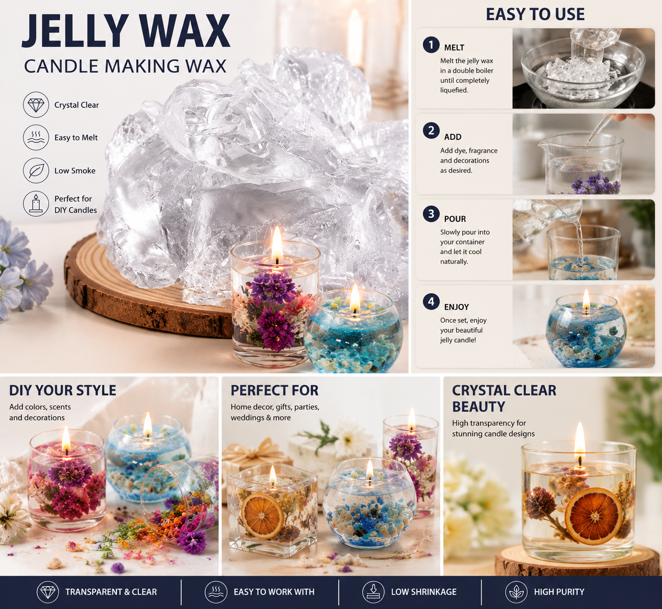 50/100/200/500g Jöle Balmumu M - Candle Making Supplies Online incelemesi ve fiyatı